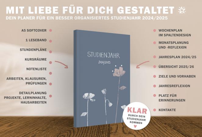 Terminkalender für Studentinnen & Studenten 2024 2025, Studienplanung & Modul-Belegung mit Notenspiegel für Wintersemester und Sommersemester
